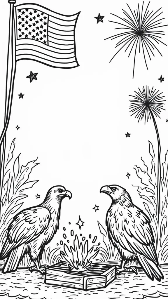 4th of july coloring page printable